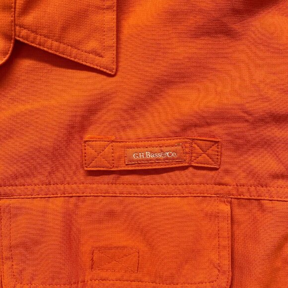 GH Bass & Co Explorer Men's Size XXL Orange Pocketed Fishing Shirt Long Sleeve. - Picture 9 of 12